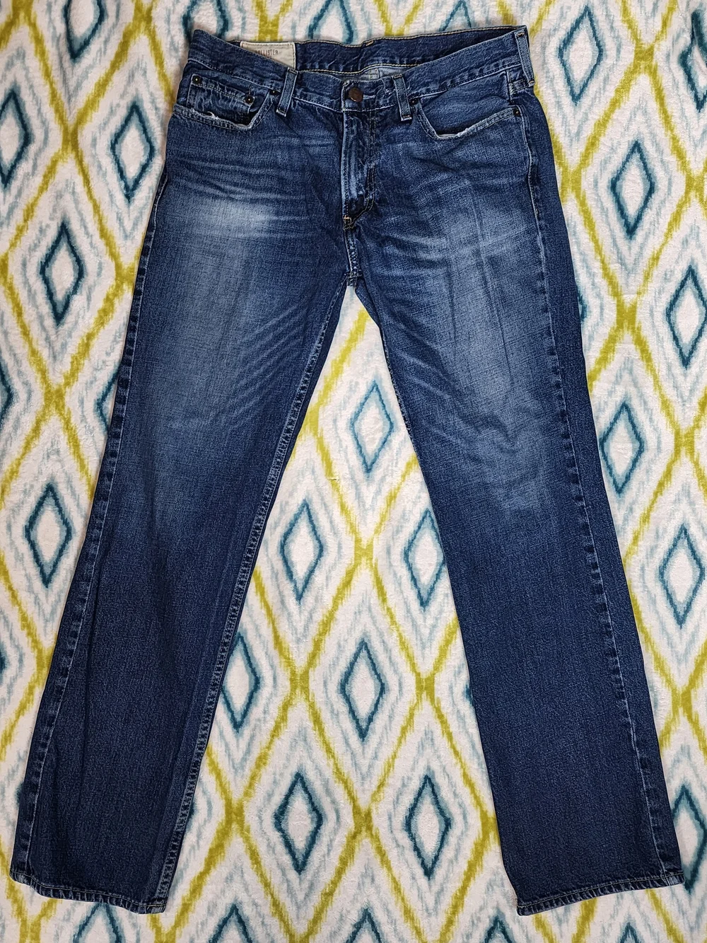 Hollister Men's Dark Blue Bootcut Jeans Y2K Size 32×32